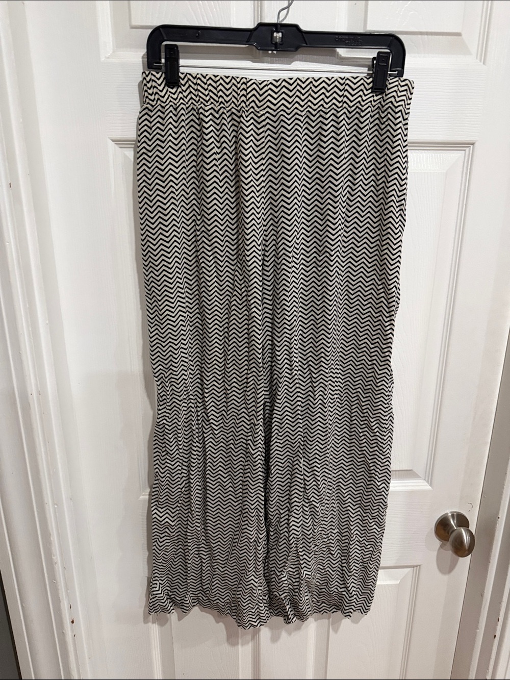 Black & White Zigzag Wide Leg Pants
